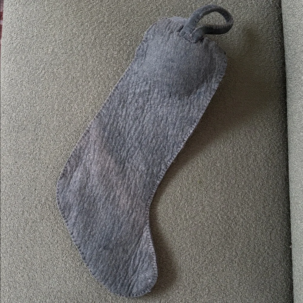 Anthropologie Raccoon Wool Felt Holiday Stocking